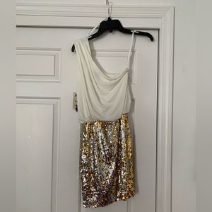 One shoulder sequin party dress